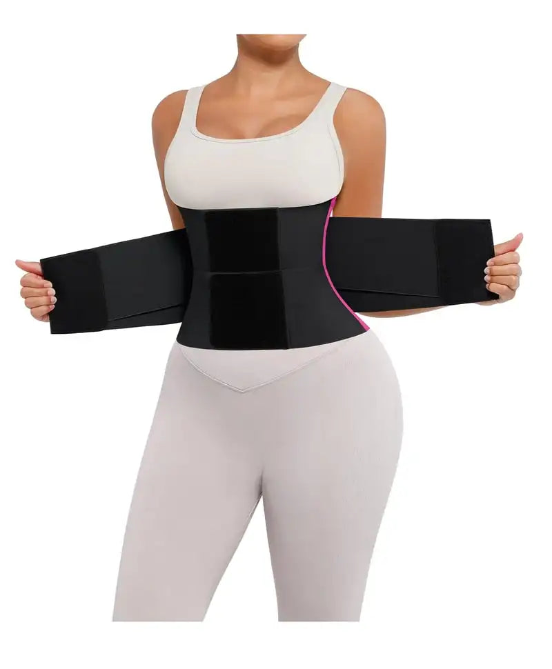 Women 3-Belt Compression System Waist Trainer Breathable Elastic Tummy Control Slimming Sheath Flat Steel Support Shapewear Belt