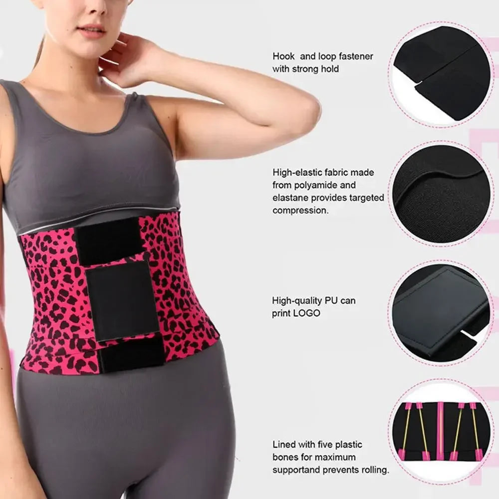Women 3-Belt Compression System Waist Trainer Breathable Elastic Tummy Control Slimming Sheath Flat Steel Support Shapewear Belt