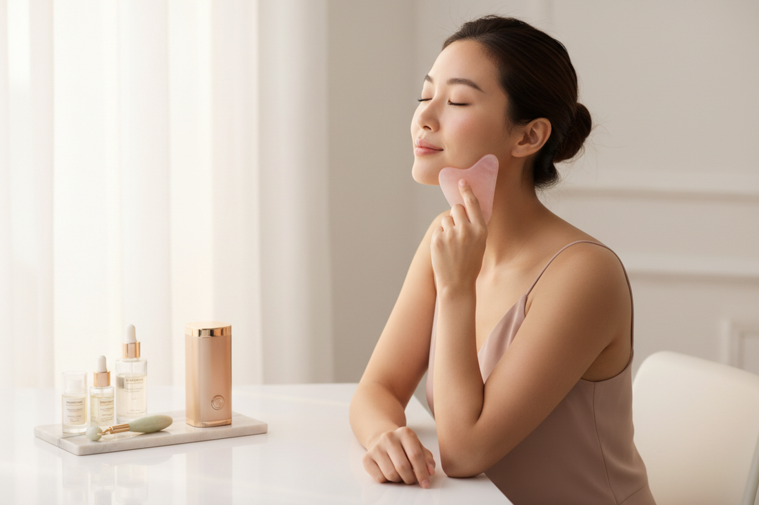 How to Use a Gua Sha Tool + EMS Device for Face Slimming at Home