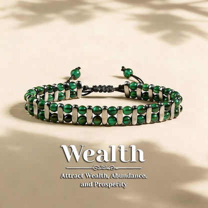 Tiger Eye Woven Bracelet with Magnetic Clasp