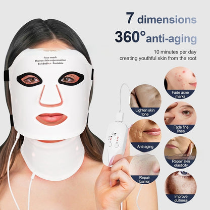 Silicone LED Photon Facial Mask – Rechargeable Beauty Device