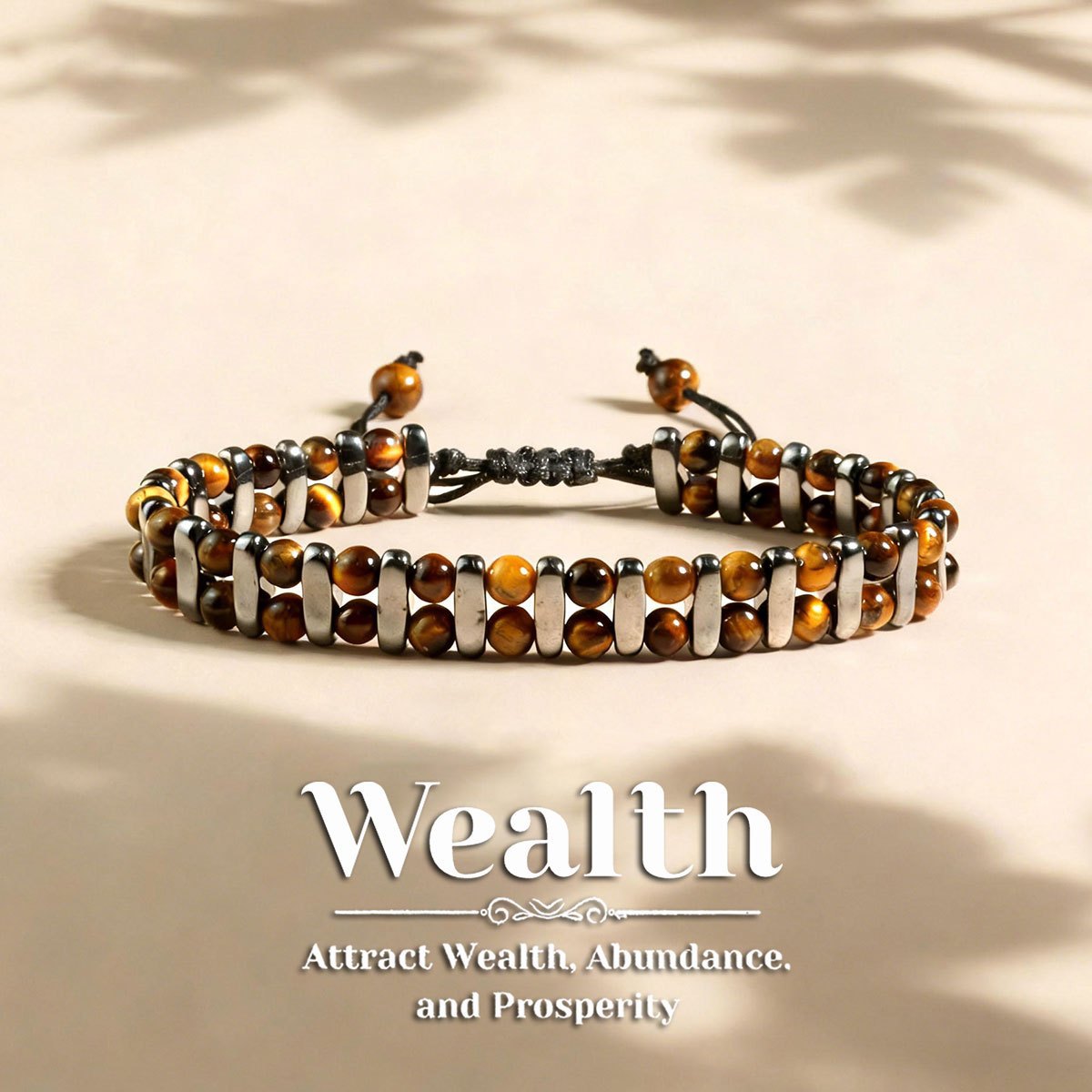 Tiger Eye Woven Bracelet with Magnetic Clasp