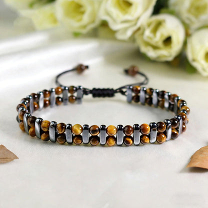 Tiger Eye Woven Bracelet with Magnetic Clasp