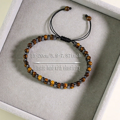 Tiger Eye Woven Bracelet with Magnetic Clasp