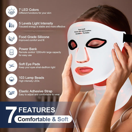 Silicone LED Photon Facial Mask – Rechargeable Beauty Device