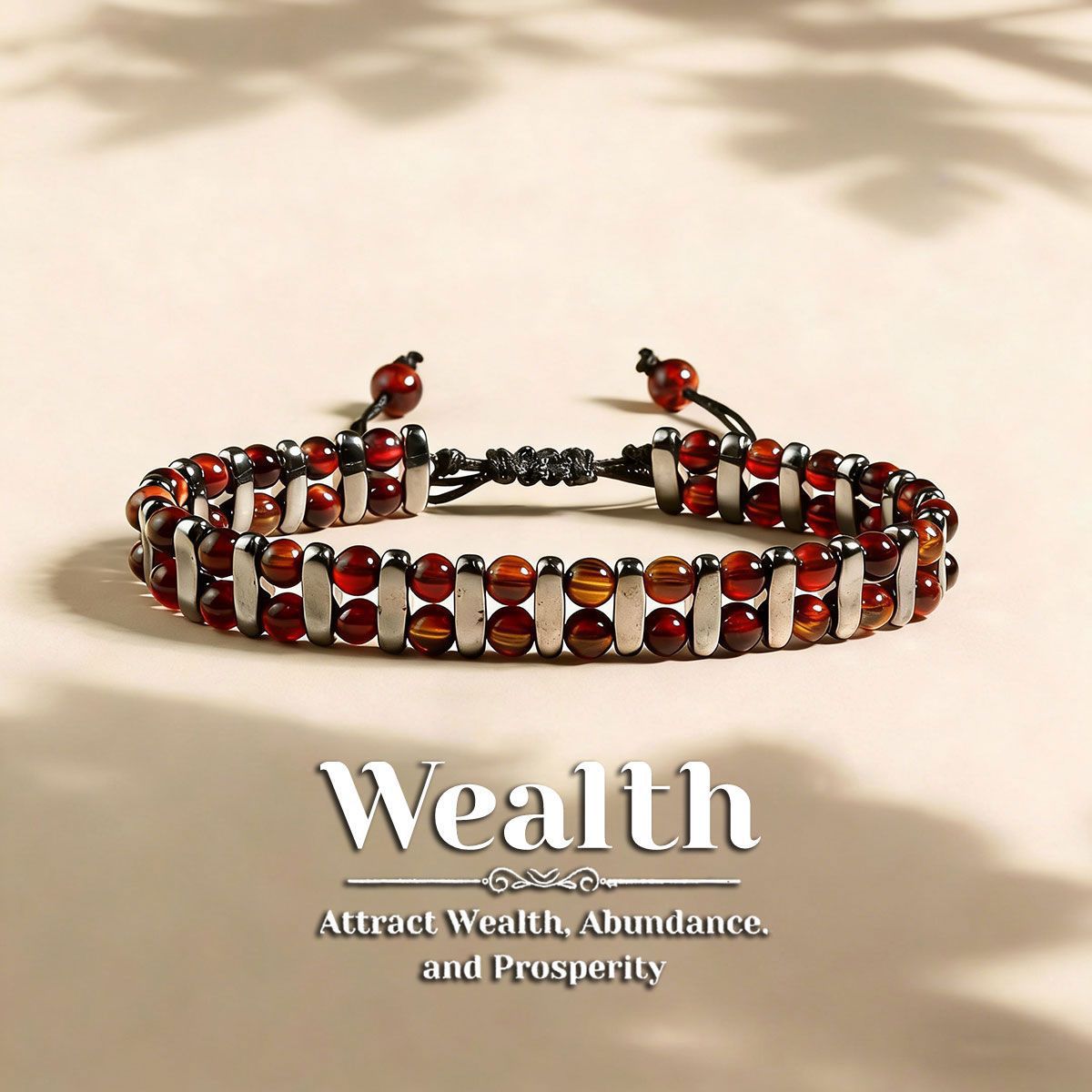 Tiger Eye Woven Bracelet with Magnetic Clasp