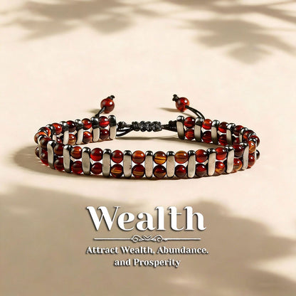 Tiger Eye Woven Bracelet with Magnetic Clasp