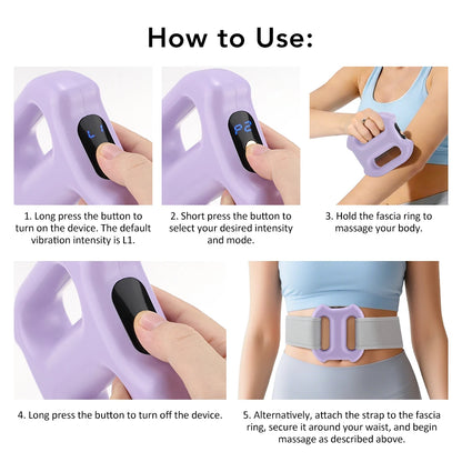 Electric Fascia Ring Massager | Dual-Ring Vibration Body Massager with Belt