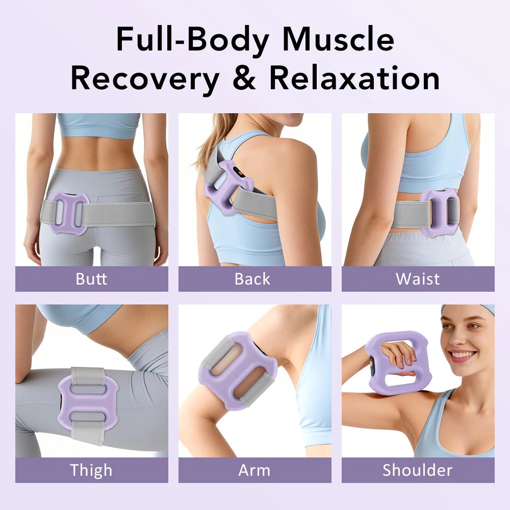 Electric Fascia Ring Massager | Dual-Ring Vibration Body Massager with Belt
