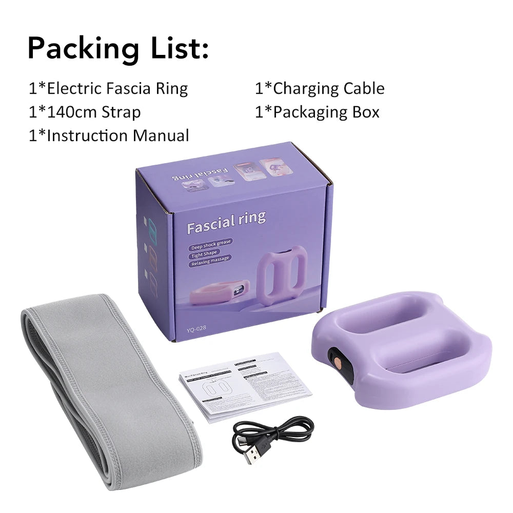 Electric Fascia Ring Massager | Dual-Ring Vibration Body Massager with Belt