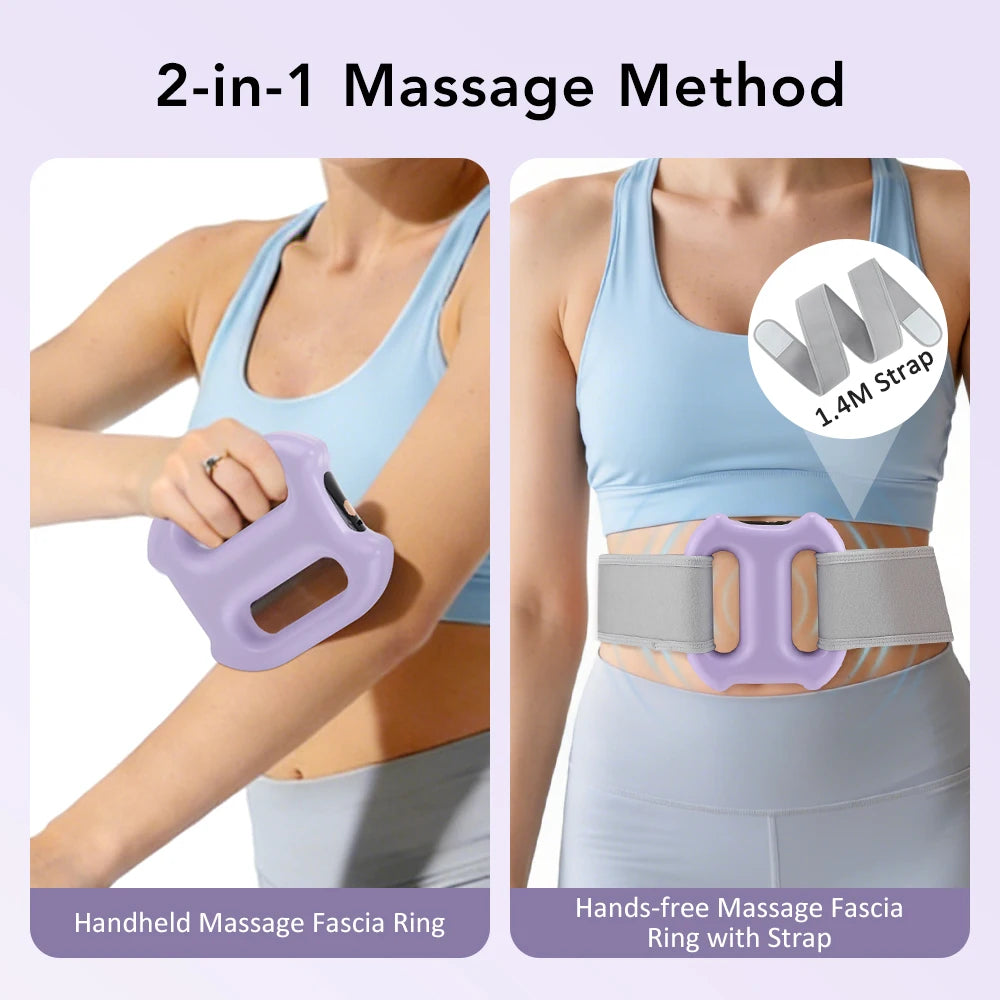 Electric Fascia Ring Massager | Dual-Ring Vibration Body Massager with Belt