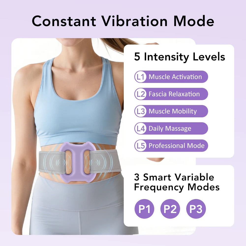 Electric Fascia Ring Massager | Dual-Ring Vibration Body Massager with Belt