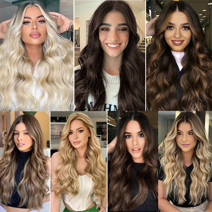 20" Invisible Wire Wavy Hair Extensions | Synthetic Clip-In Hairpiece | 8 Colors