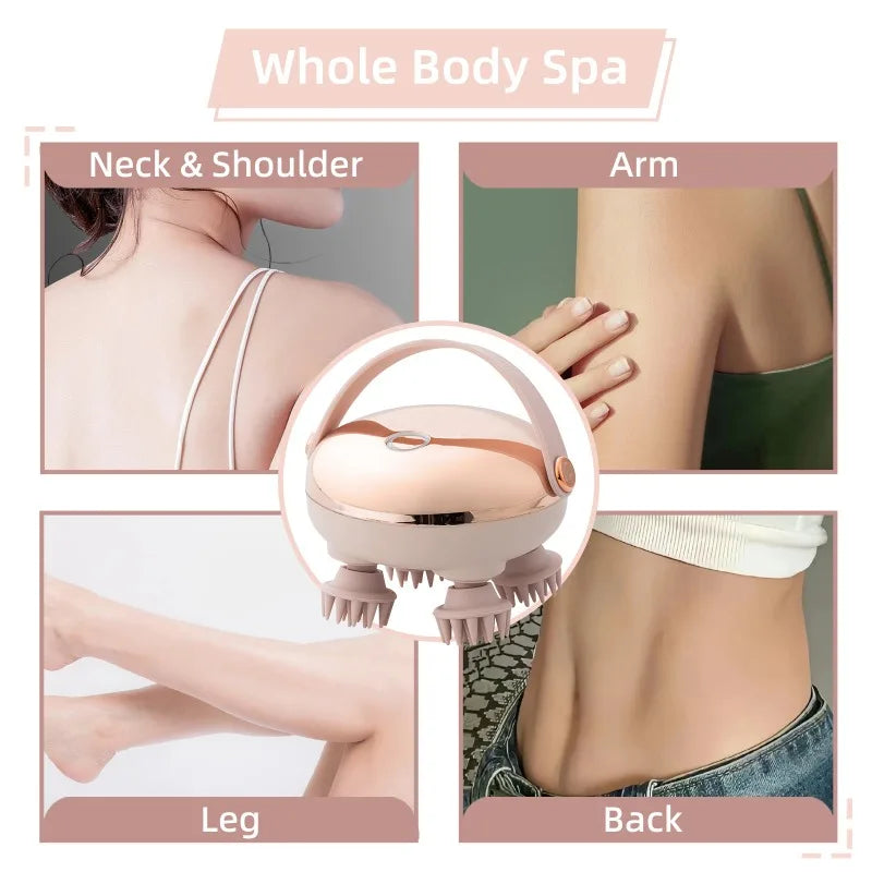 Rechargeable Head Spa Scalp Massager – Waterproof Handheld Relief Device