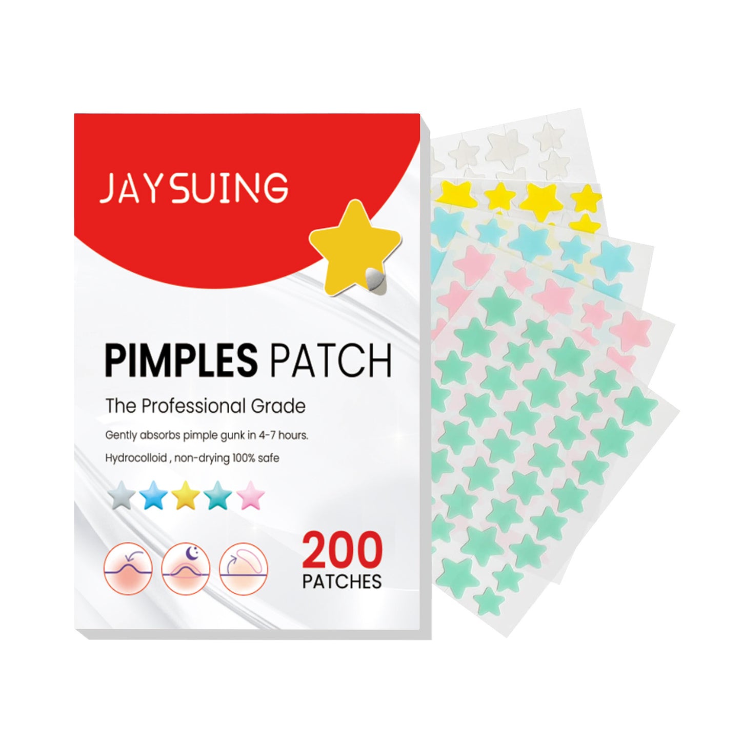 Blemish Spot Patches - Star Shaped Hydrocolloid Stickers | 200 Count Pack